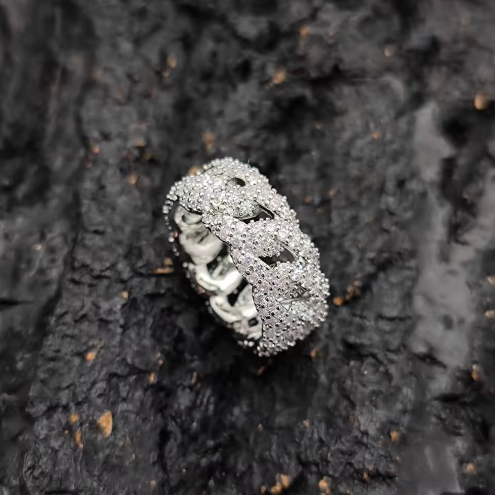 CZ 18k Cuban style plated ring size 10